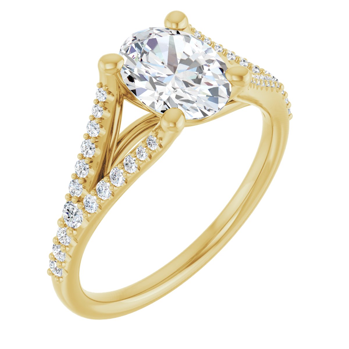 Oval Accented Engagement Ring