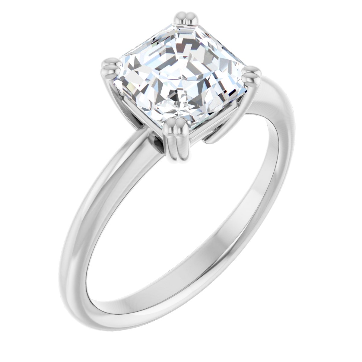 Asscher Solitaire Ring