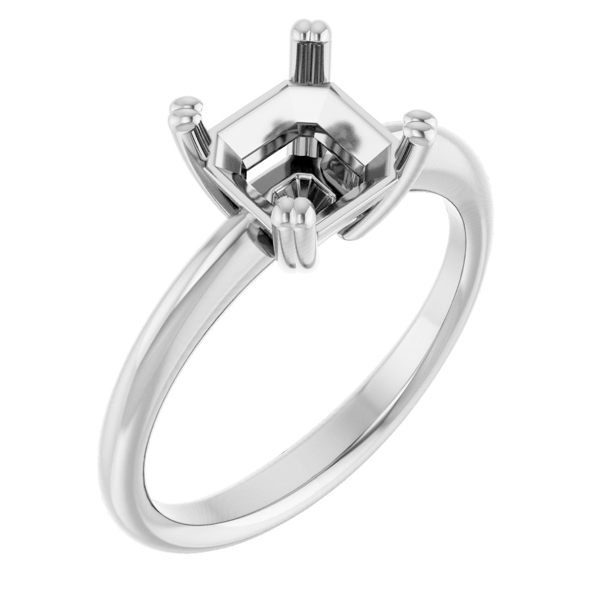 Asscher Solitaire Ring