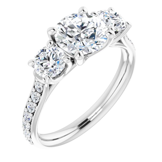 Round Brilliant Three-Stone Engagement Ring