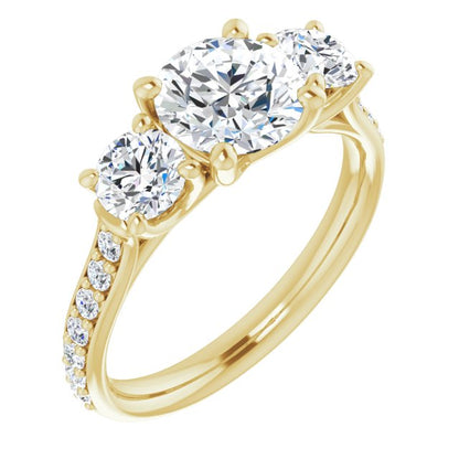 Round Brilliant Three-Stone Engagement Ring