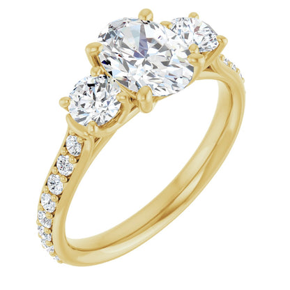 Oval Three-Stone Engagement Ring