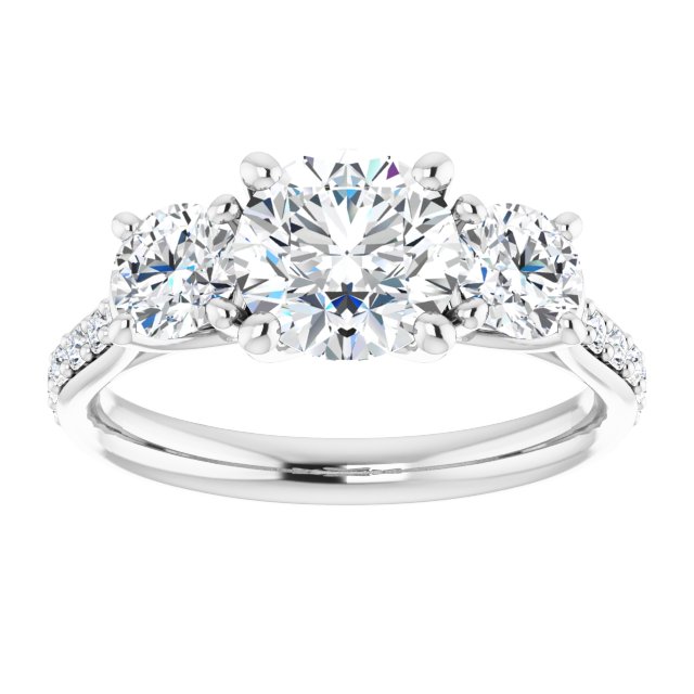 Round Brilliant Three-Stone Engagement Ring