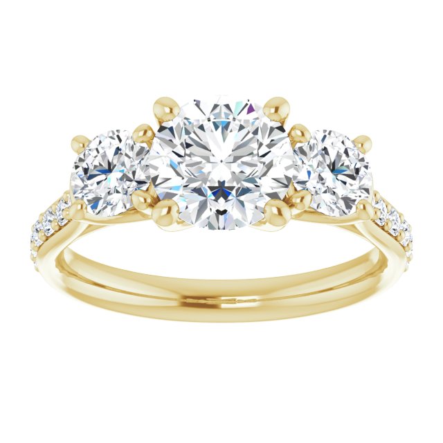 Round Brilliant Three-Stone Engagement Ring