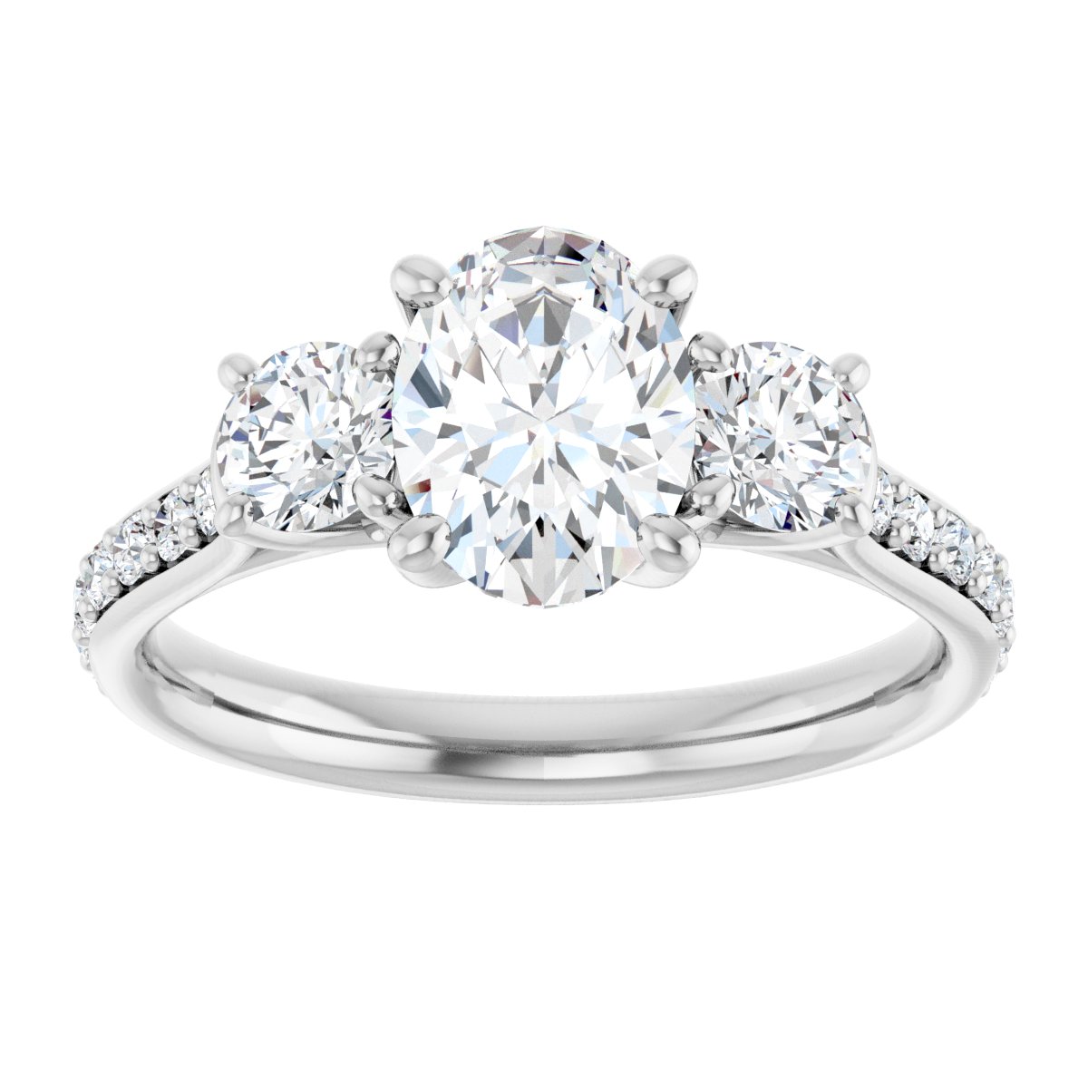 Oval Three-Stone Engagement Ring