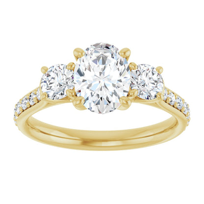 Oval Three-Stone Engagement Ring