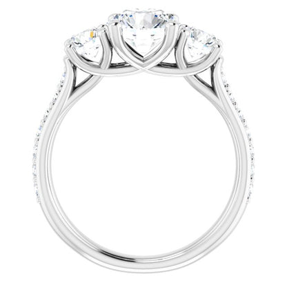 Round Brilliant Three-Stone Engagement Ring