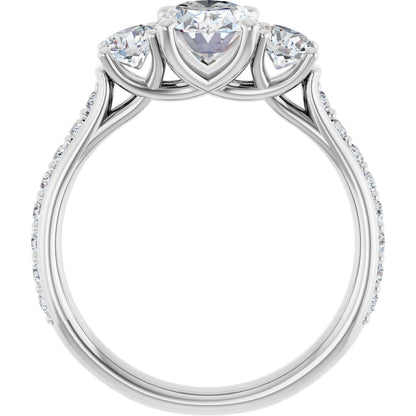 Oval Three-Stone Engagement Ring