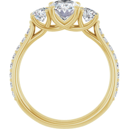 Oval Three-Stone Engagement Ring