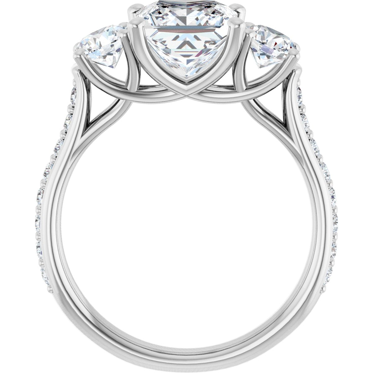 Princess Three-Stone Engagement Ring