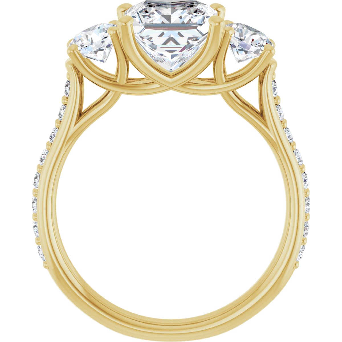 Princess Three-Stone Engagement Ring