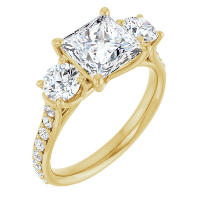 Princess Three-Stone Engagement Ring