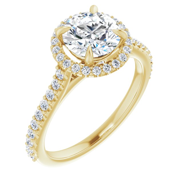 Round Brilliant Halo-Style Engagement Ring