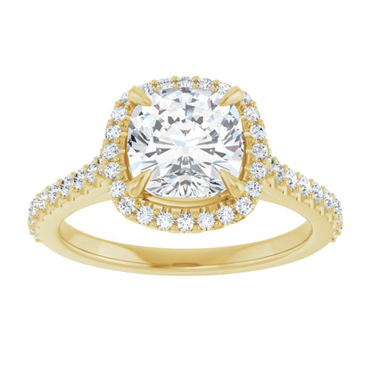 Cushion Halo-Style Engagement Ring