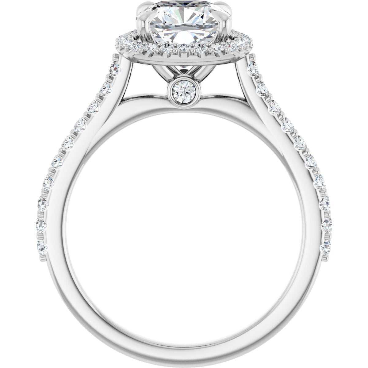 Cushion Halo-Style Engagement Ring