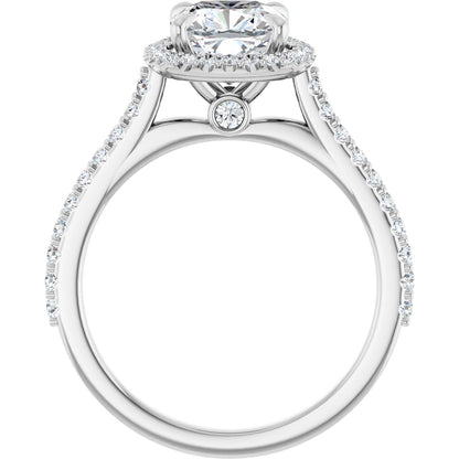 Cushion Halo-Style Engagement Ring