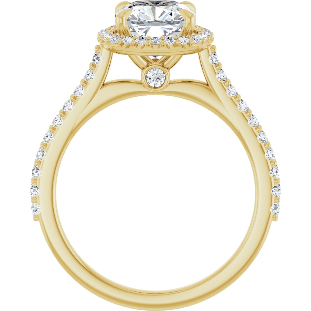 Cushion Halo-Style Engagement Ring