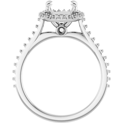 Cushion Halo-Style Engagement Ring