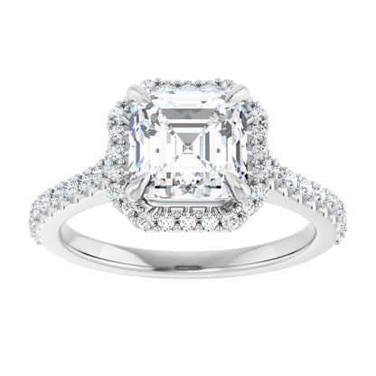 Asscher Halo-Style Engagement Ring