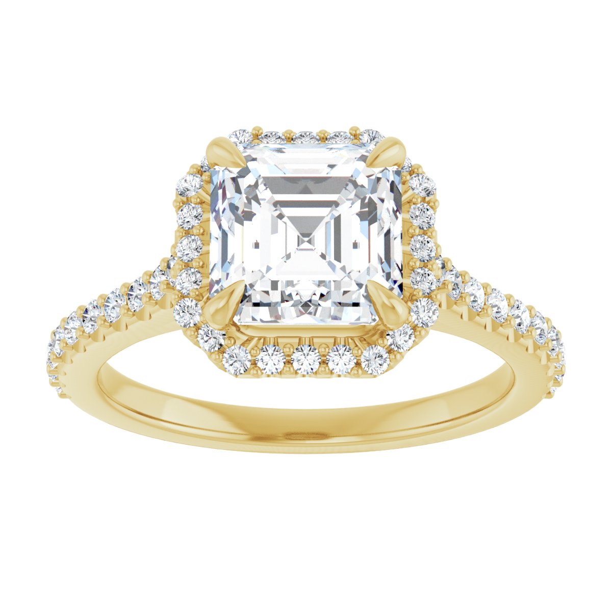 Asscher Halo-Style Engagement Ring