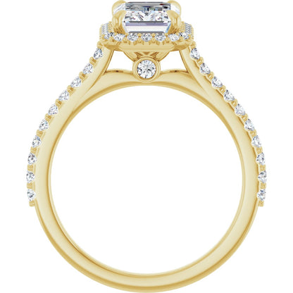 Radiant / Emerald Halo-Style Engagement Ring