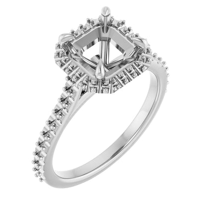 Asscher Halo-Style Engagement Ring