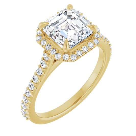 Asscher Halo-Style Engagement Ring