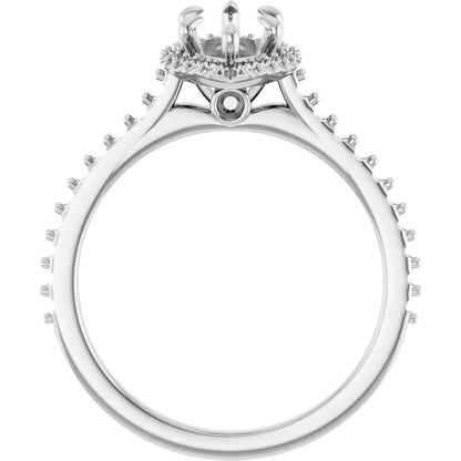 Marquise Halo-Style Engagement Ring