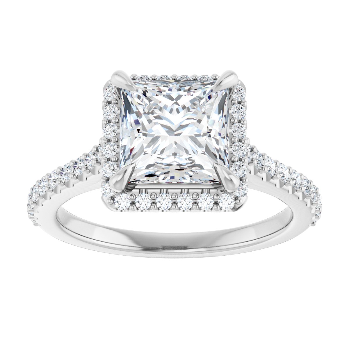 Princess Halo-Style Engagement Ring