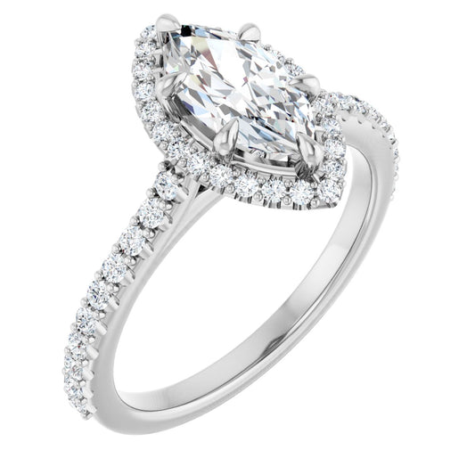 Marquise Halo-Style Engagement Ring