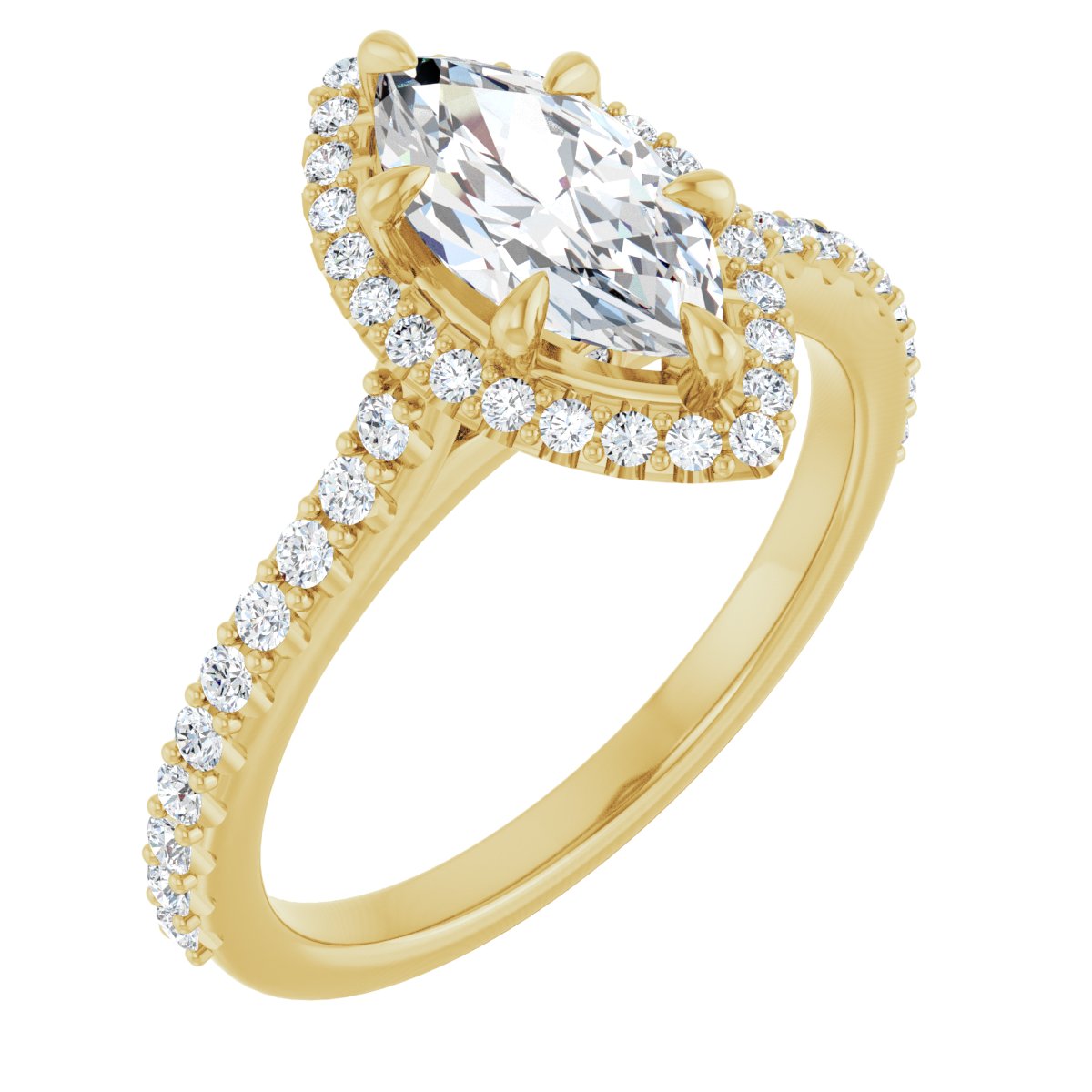 Marquise Halo-Style Engagement Ring