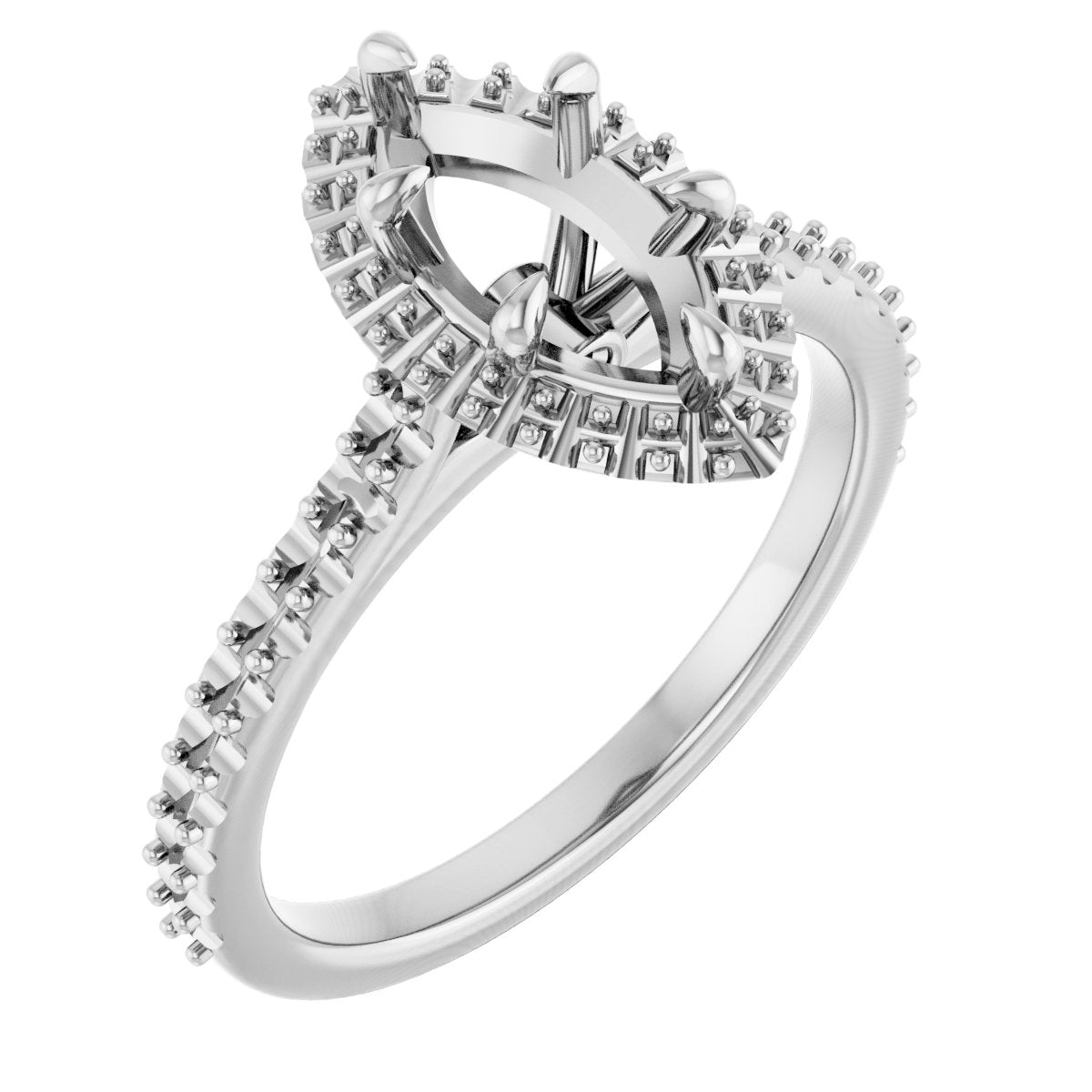 Marquise Halo-Style Engagement Ring