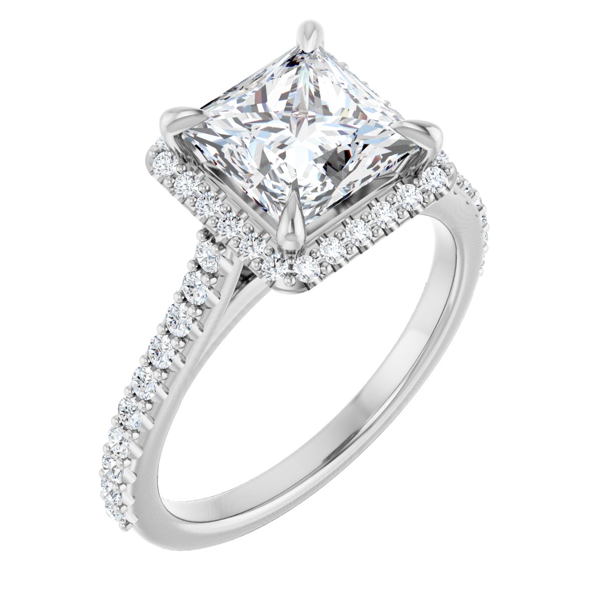 Princess Halo-Style Engagement Ring