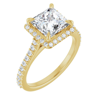 Princess Halo-Style Engagement Ring