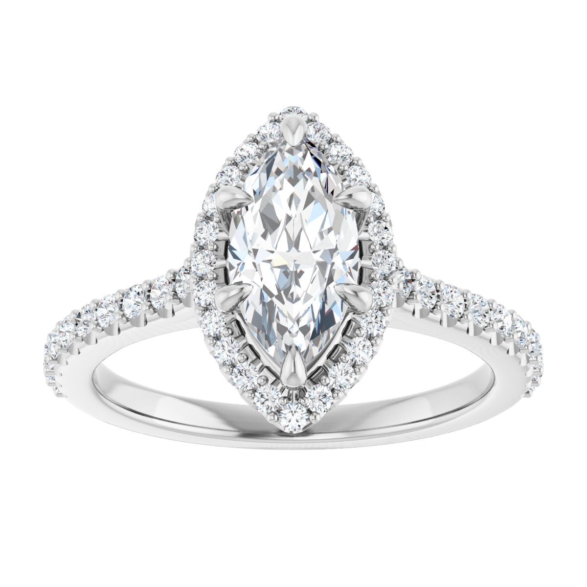 Marquise Halo-Style Engagement Ring