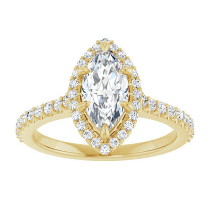 Marquise Halo-Style Engagement Ring