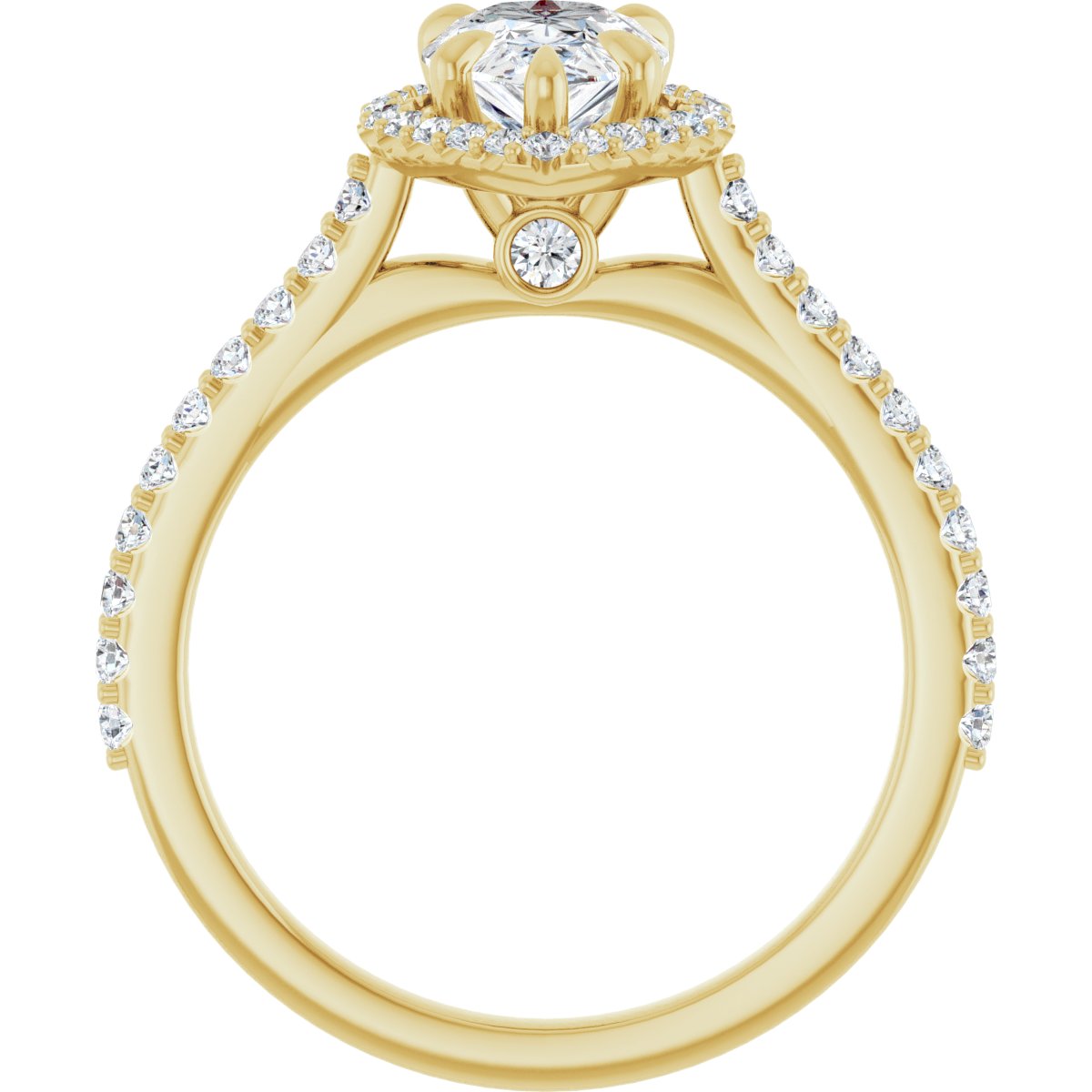 Pear Halo-Style Engagement Ring