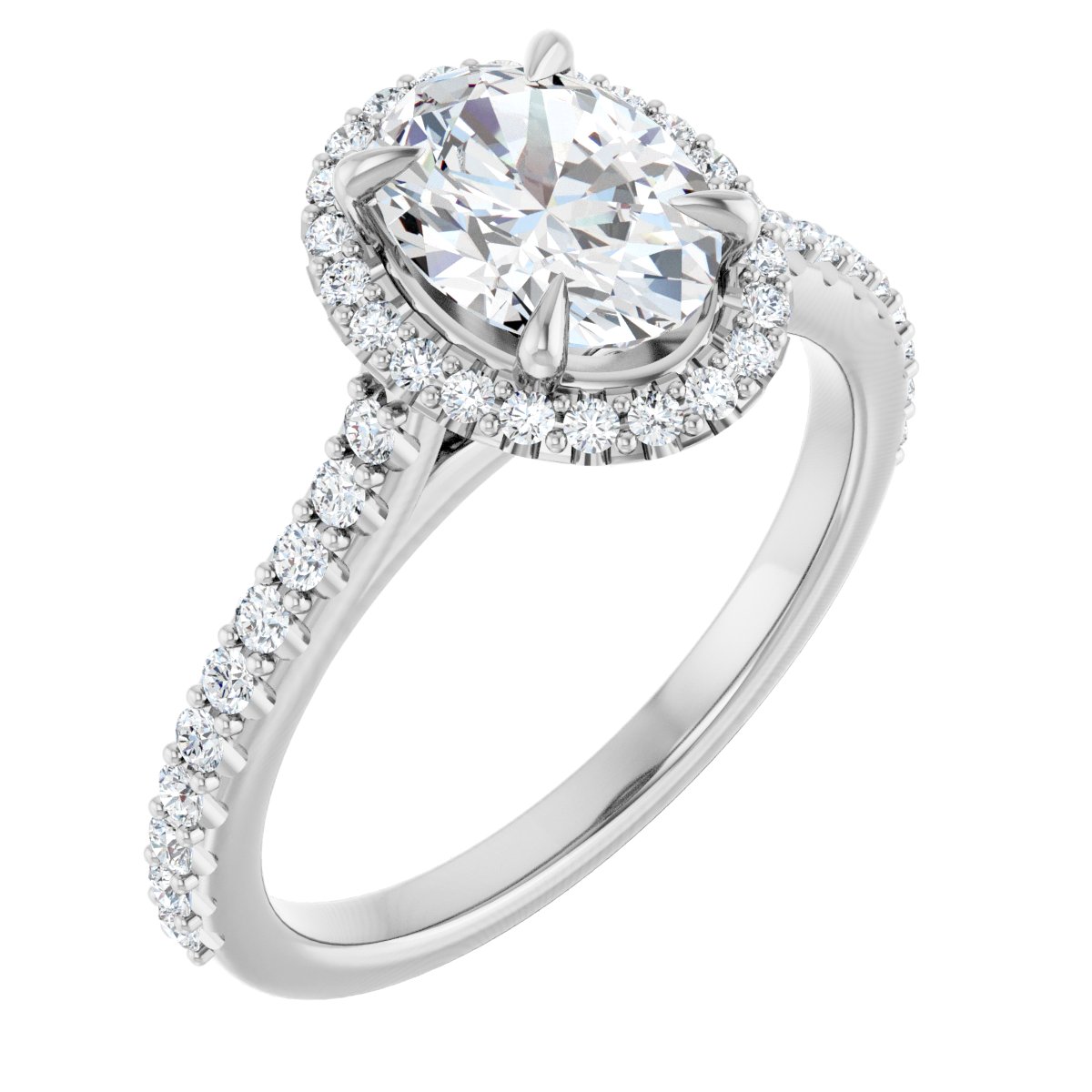 Oval Halo-Style Engagement Ring