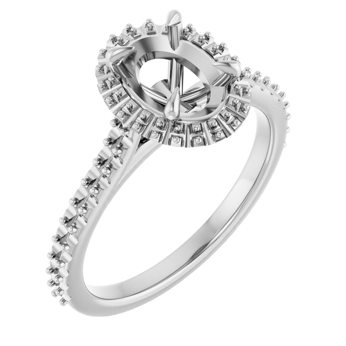 Oval Halo-Style Engagement Ring