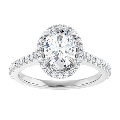 Oval Halo-Style Engagement Ring