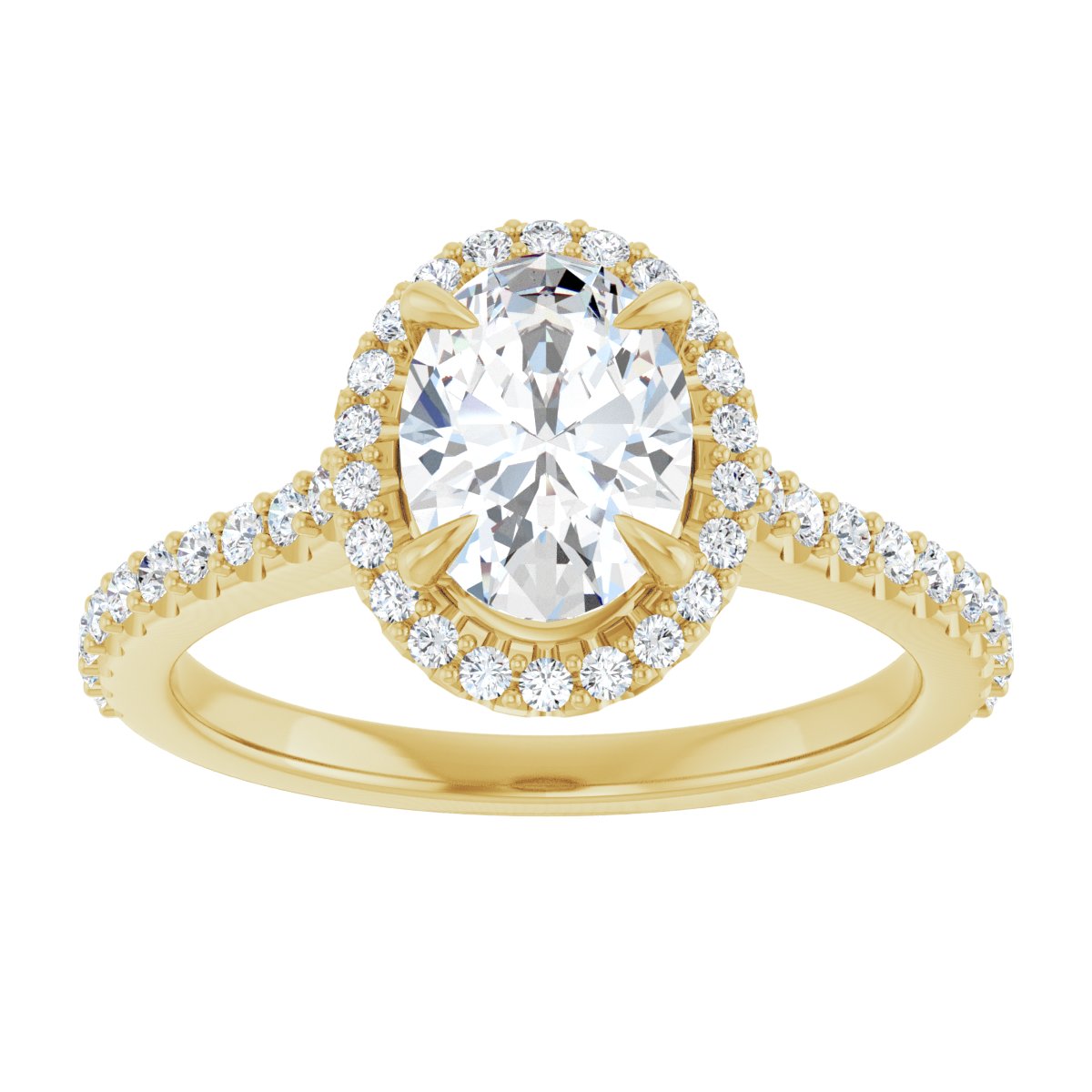 Oval Halo-Style Engagement Ring