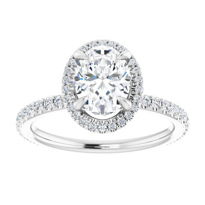 Oval Halo-Style Engagement Ring