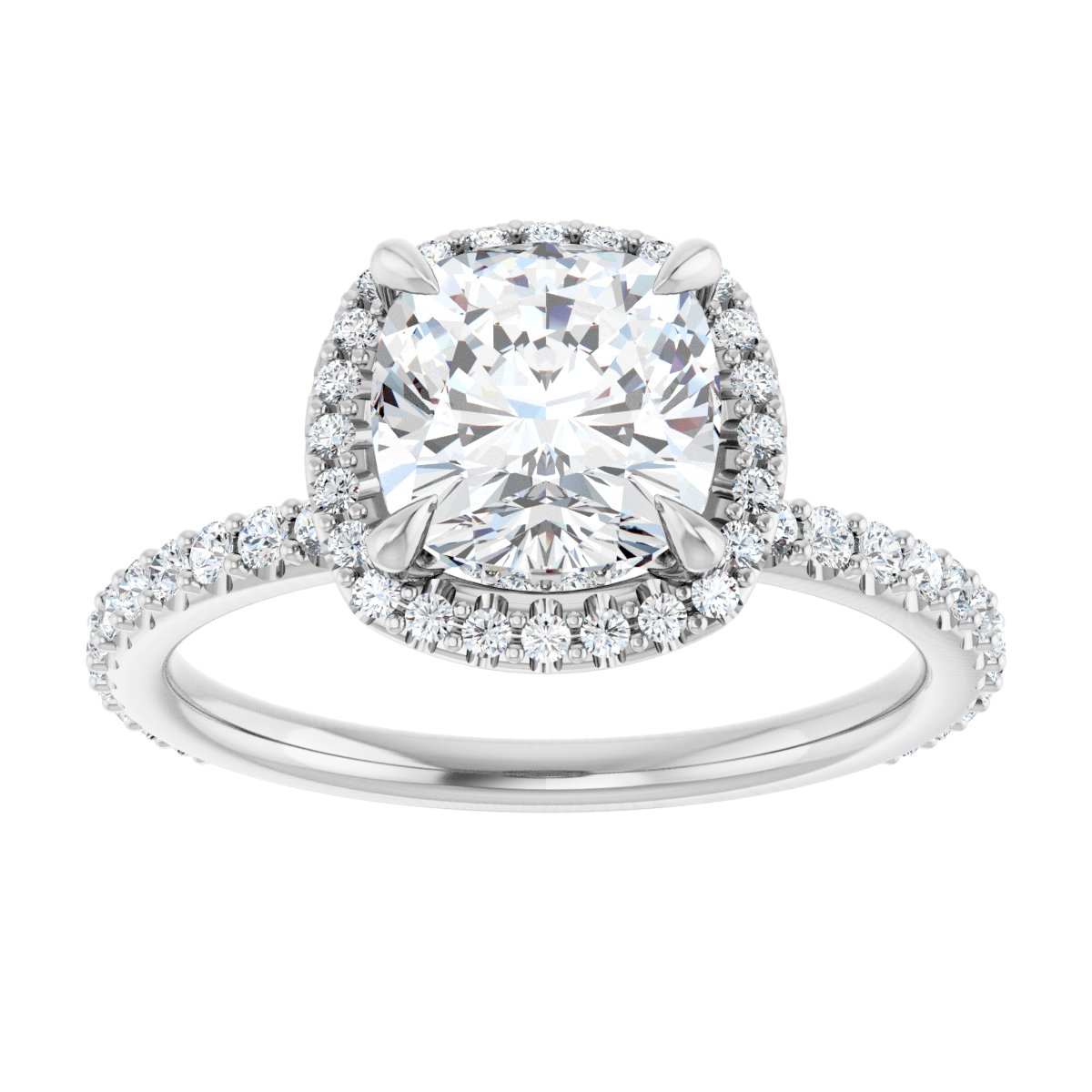 Cushion Halo-Style Engagement Ring