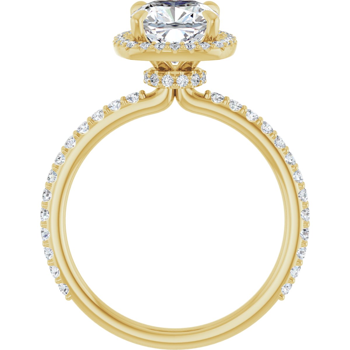 Cushion Halo-Style Engagement Ring