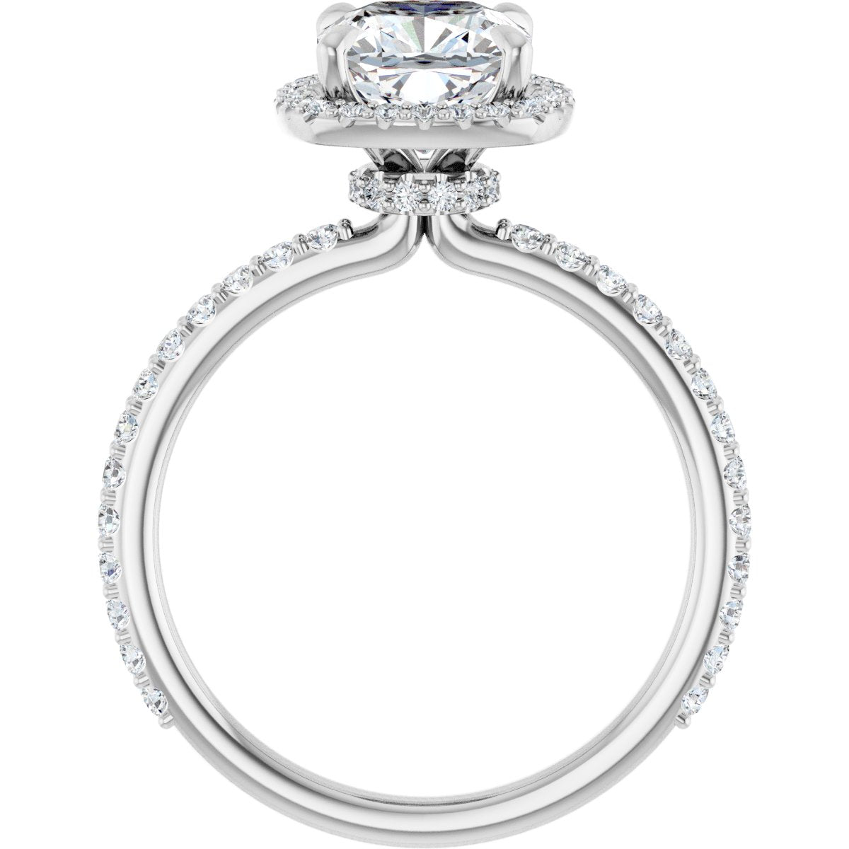 Cushion Halo-Style Engagement Ring