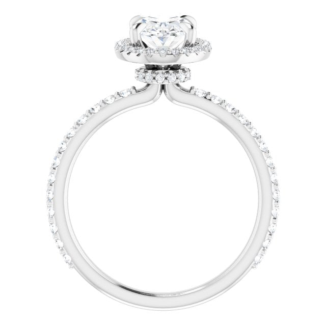 Oval Halo-Style Engagement Ring