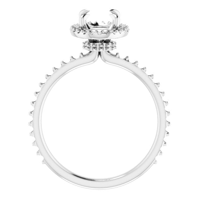 Oval Halo-Style Engagement Ring