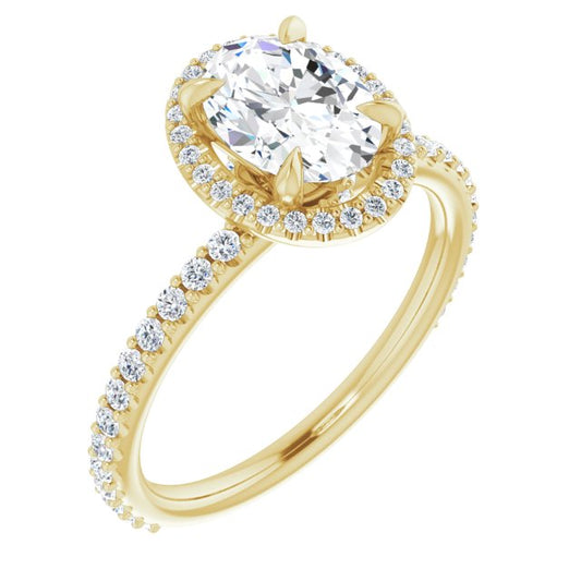 Oval Halo-Style Engagement Ring