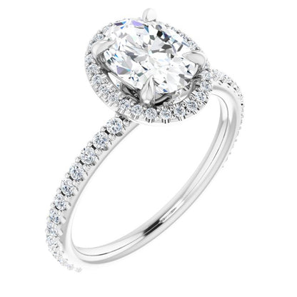 Oval Halo-Style Engagement Ring