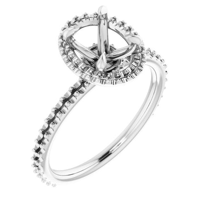 Oval Halo-Style Engagement Ring